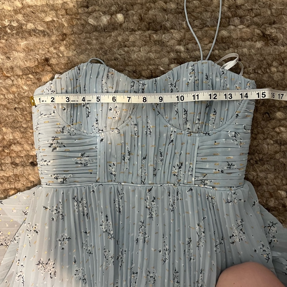 Self Portrait Blue Tiered Midi Dress - Picture 7 of 8